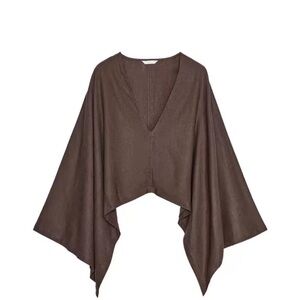 Zara ASYMMETRIC LINEN BLEND KIMONO XS